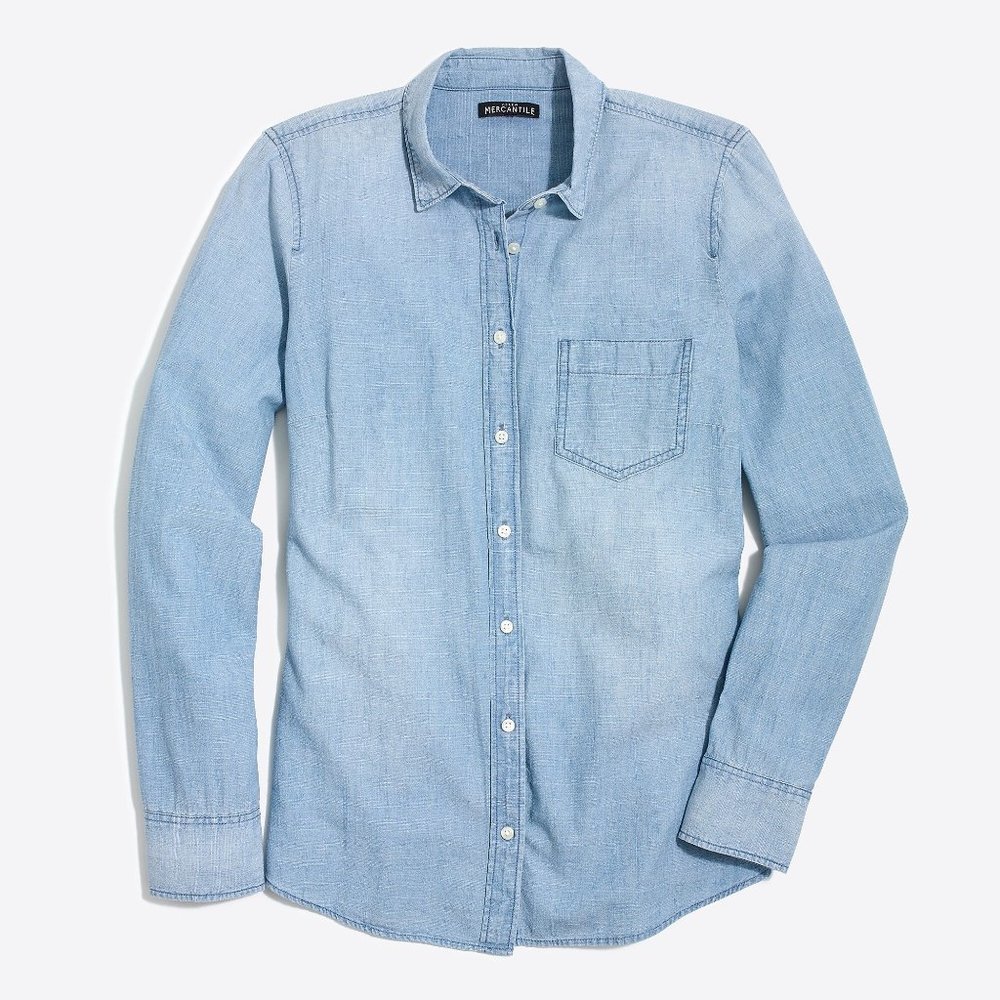 J Crew Factory Chambray Button-up Shirt